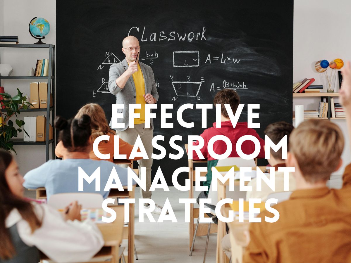 A teacher is teaching in the classroom. Effective classroom management strategies for new teachers.
