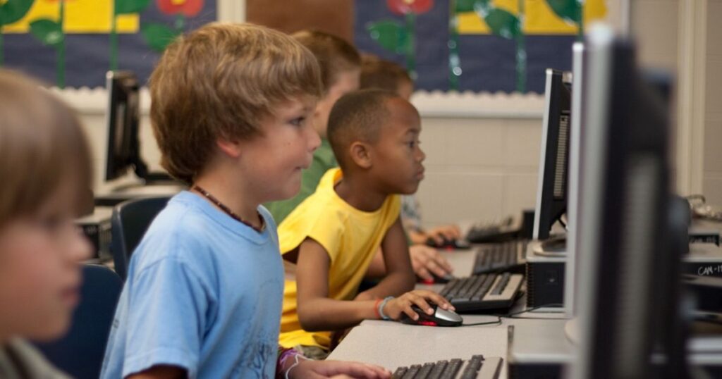 Some students are doing the work in computers in school lab.This image shows the digital literacy skills for students.
Digital Literacy Skills for Students