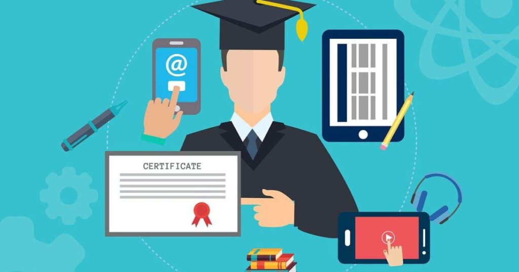 New Trends in Education. It is an image of online learning