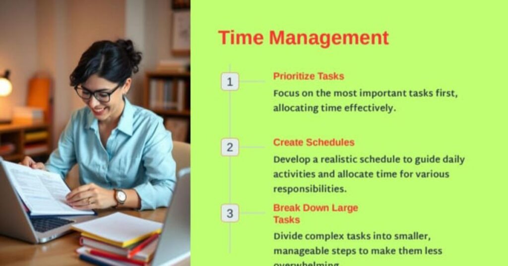 A slide of Time management as a teachers skills