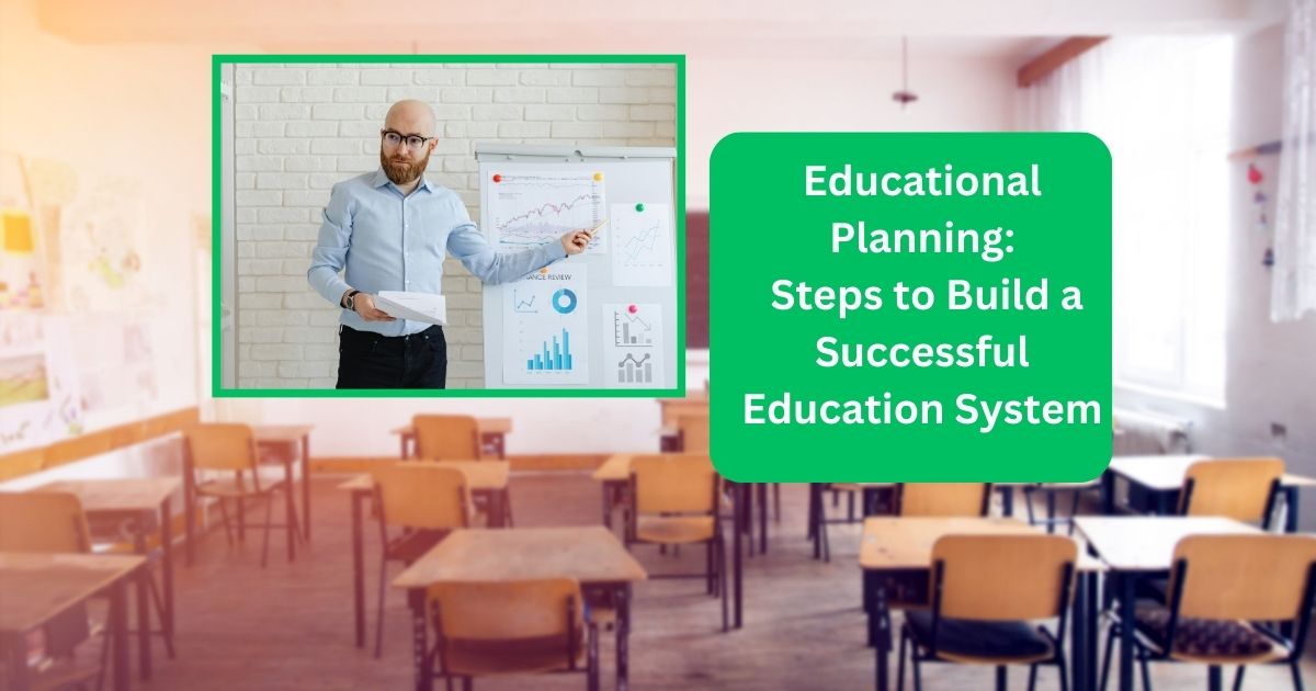 A person is explaining the educational planning