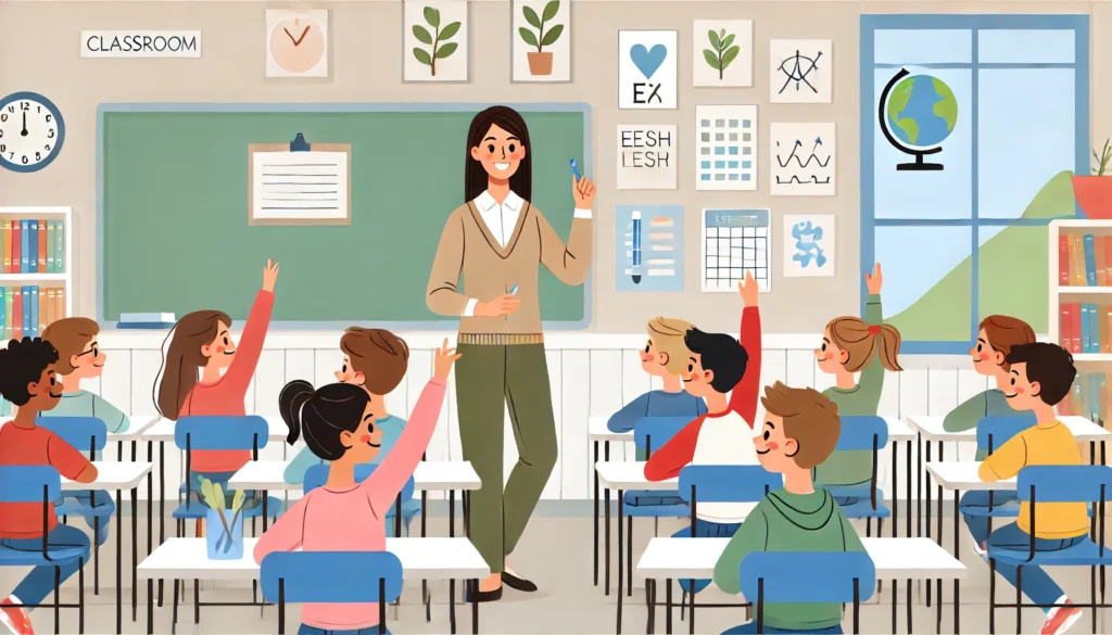 How to Control a Noisy Classroom.A teacher is teaching in the classroom