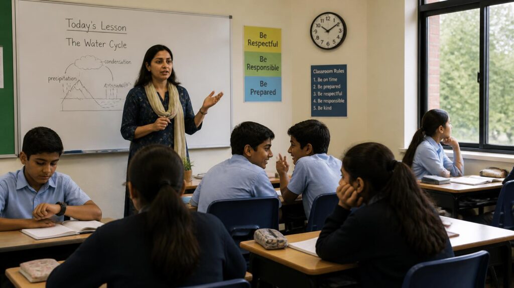 Teacher helping students regain interest in learning in a modern classroom
how teachers can motivate students,
classroom engagement,
meaningful learning,
modern teaching strategies,
student participation in class,
technology in education,
AI in education,