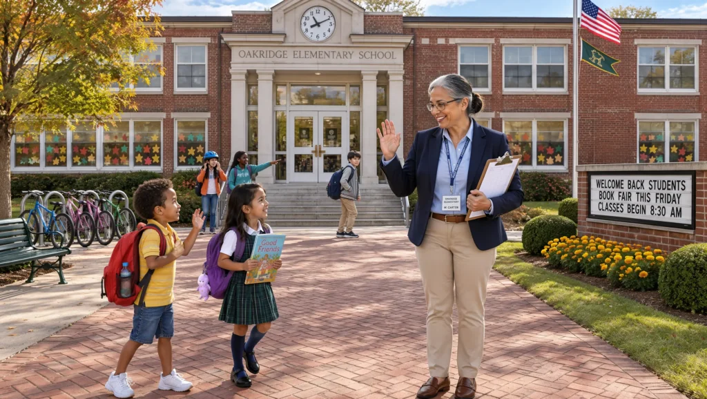 Daily leadership reflection checklist featuring 15 questions for modern school principals to improve school management, teacher support, student well-being, and instructional leadership.