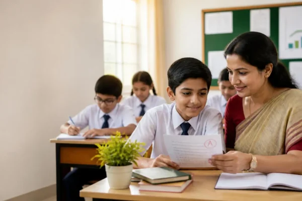 Teacher helping a student focus on learning and personal growth