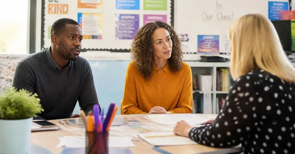 Teacher communicating respectfully with parents to support student learning and development.
Teacher-parent communication, Building trust with parents, Parent-teacher relationships, Effective communication with parents, Tips for teachers, Parent engagement in education