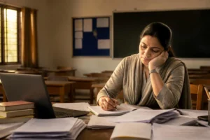 Teacher facing workload and pressure in school