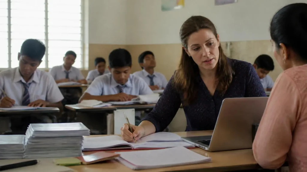 Teacher facing workload and pressure in school