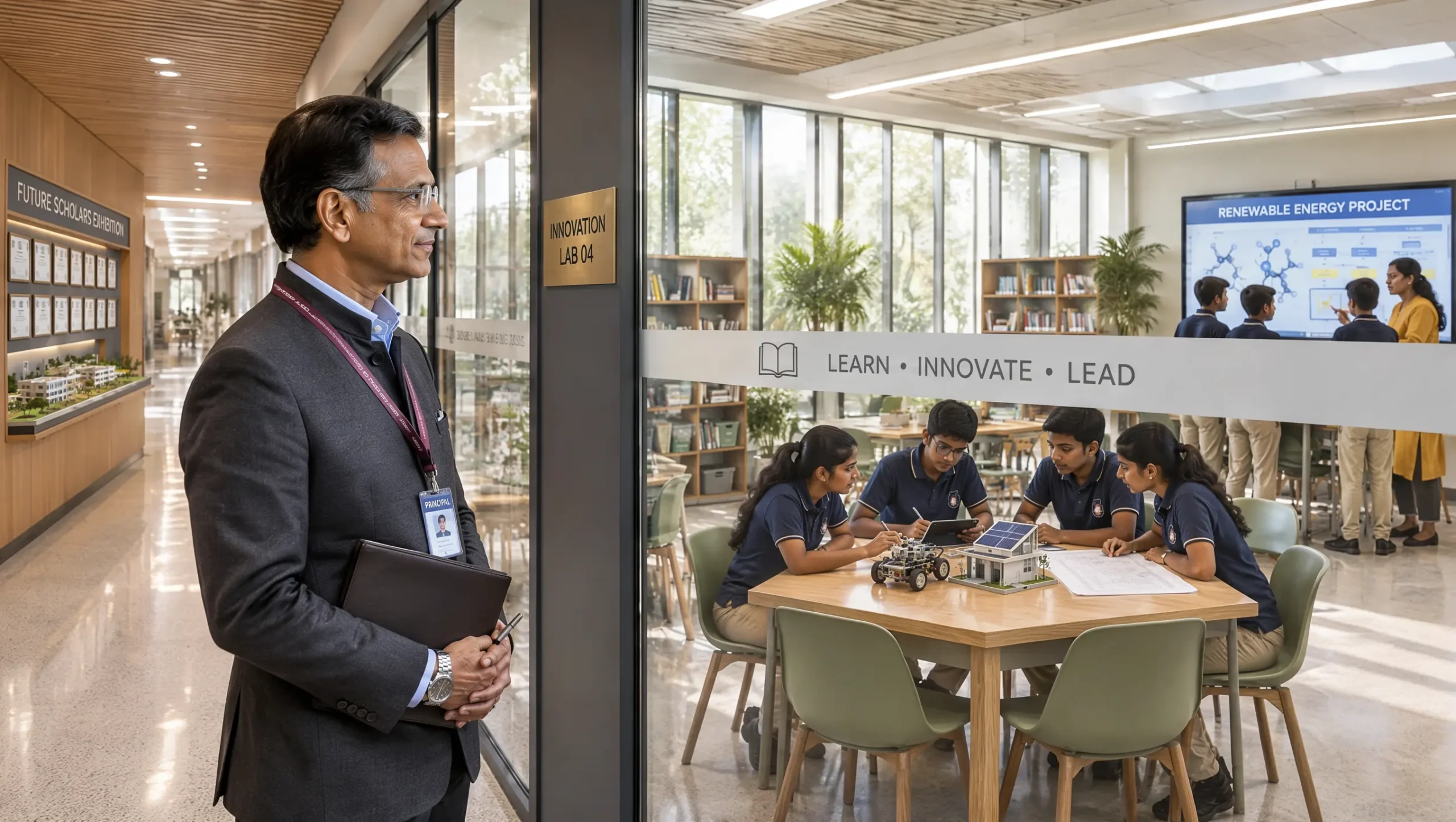 A school principal demonstrating visionary leadership to build a better future for the school